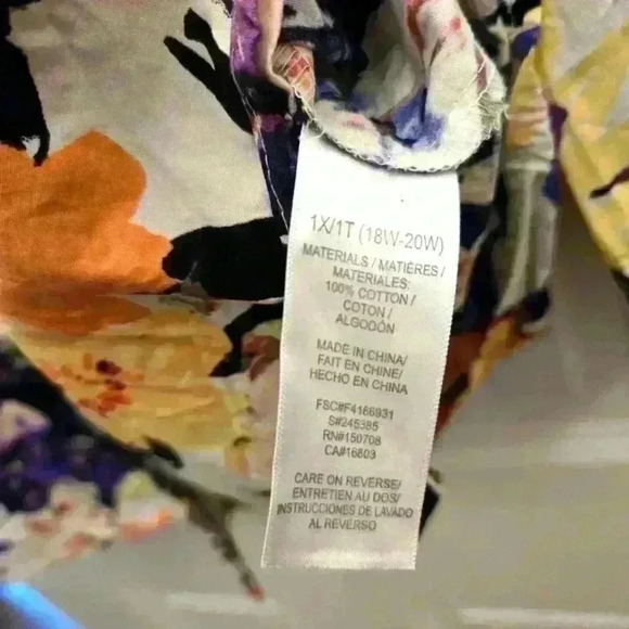 Signature Collection Floral Longsleeve Blouse,Size 1X - Picture 4 of 4